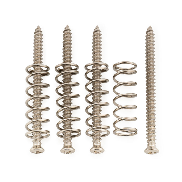 Conjunto de Parafusos de Montagem de Captação de Aço Inoxidável #4x1-1/2 Polegada (2,8x38,56mm) e Molas Musiclily Ultra para Guitarra Elétrica Estilo P90, Conjunto de 4
