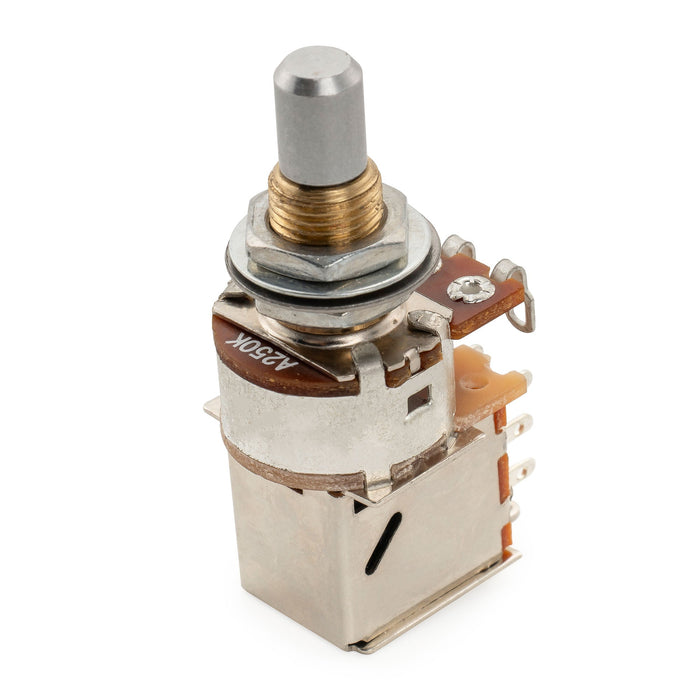 Musiclily Pro A250K ブラスポット メトリックソリッドスタンダードシャフト 9.5mm プッシュプル オーディオテーパーポテンショメーター エレキギター/ベース用