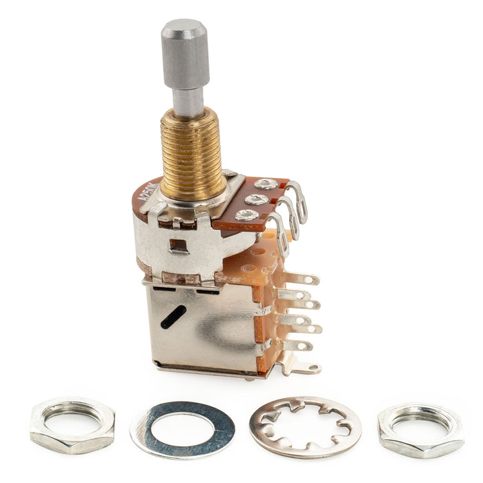 Musiclily Pro A250K ブラスポット メトリックソリッドスタンダードシャフト 9.5mm プッシュプル オーディオテーパーポテンショメーター エレキギター/ベース用