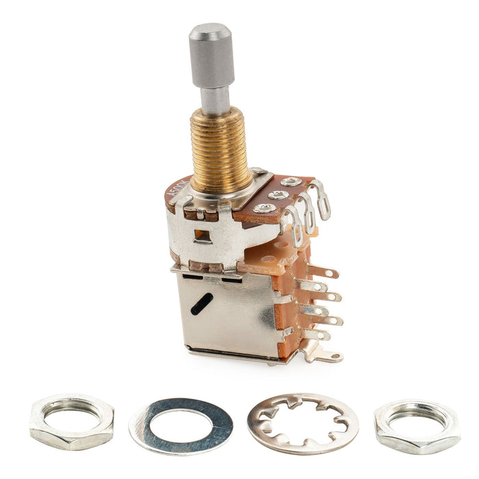 Musiclily Pro A500K ブラスポット メトリックソリッドスタンダードシャフト 9.5mm プッシュプル オーディオテーパーポテンショメーター エレキギター/ベース用