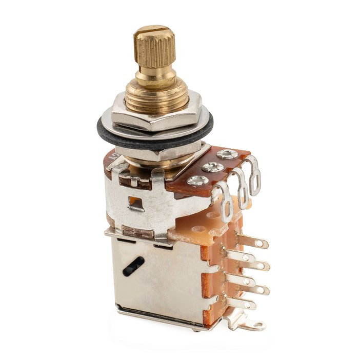 Musiclily Pro A250K ブラスポット 分割スタンダードシャフト 3/8インチ プッシュプル オーディオテーパーポテンショメーター エレキギター/ベース用