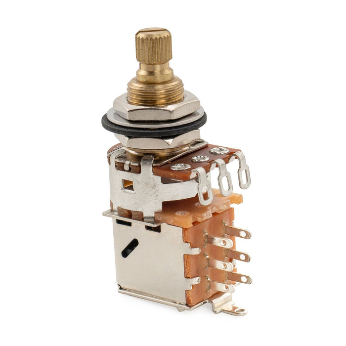 Musiclily Pro A500K ブラスポット 分割スタンダードシャフト 3/8インチ プッシュプル オーディオテーパーポテンショメーター エレキギター/ベース用