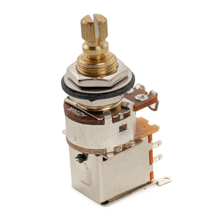 Musiclily Pro A250K ブラスポット スプリットスタンダードシャフト 3/8インチ プッシュプッシュ オーディオテーパーポテンショメーター for エレキギター/ベース (10個セット)