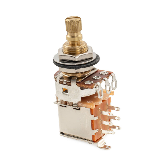Musiclily Pro A500K ブラスポット スプリットスタンダードシャフト 3/8インチ プッシュプッシュ オーディオテーパーポテンショメーター for エレキギター/ベース