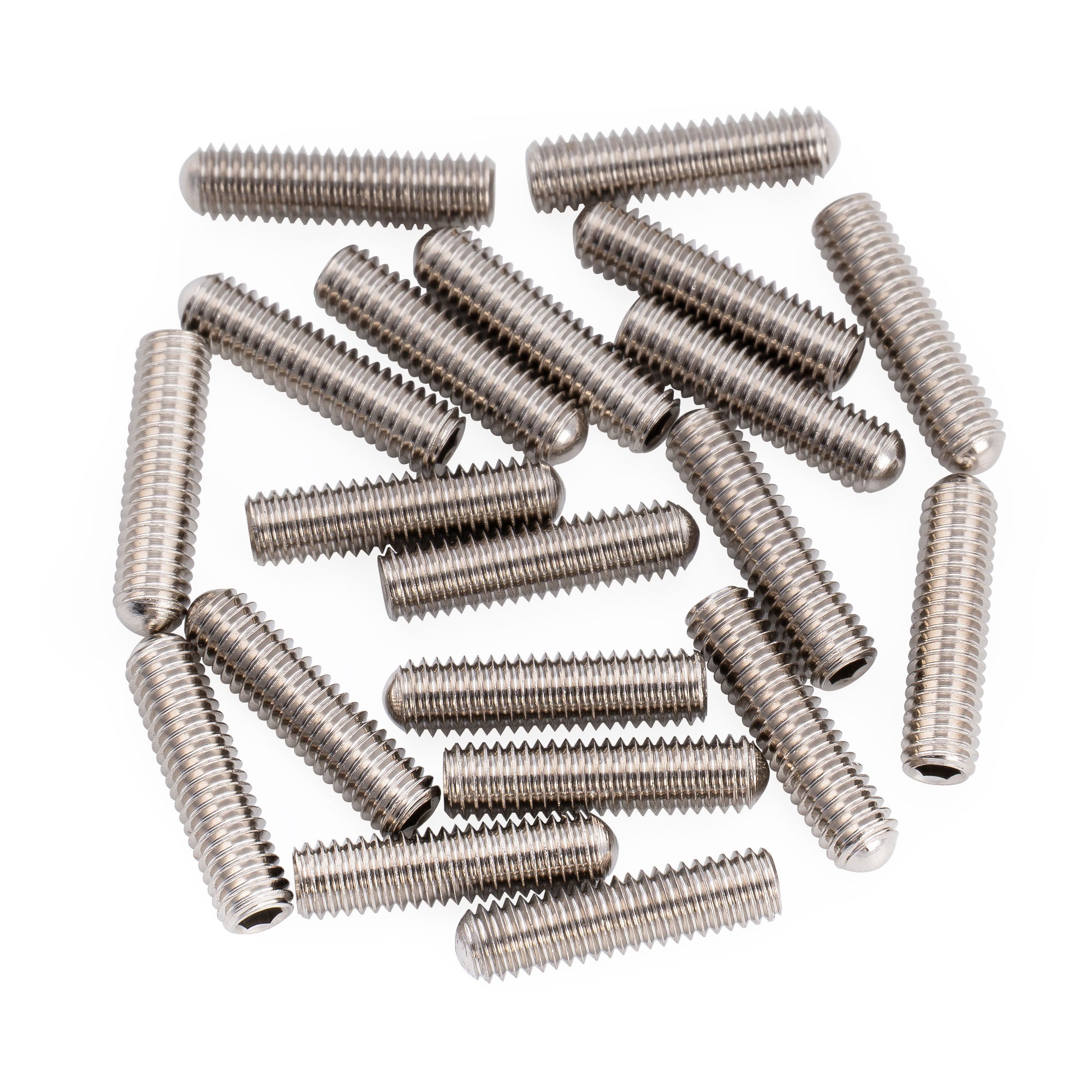 Musiclily Tornillo de ajuste de altura de silla de montar de acero inoxidable M3x12mm Ultra Métrico Punta ovalada para puente de guitarra eléctrica y bajo importados, set de 20