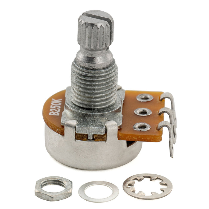 Alpha 250K Mini Pots Metric Split Short Shaft 6.5mm Linear Taper Potentiometers for Electric Guitar Bass (Set of 4)