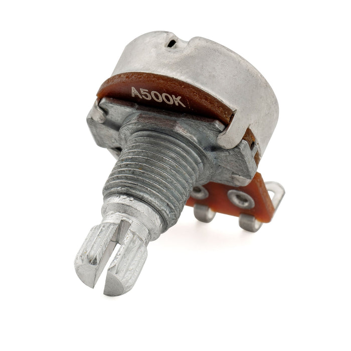 Alpha 500K Mini Pots Metric Split Short Shaft 6.5mm Audio Taper Potentiometers for Electric Guitar Bass (Set of 10)