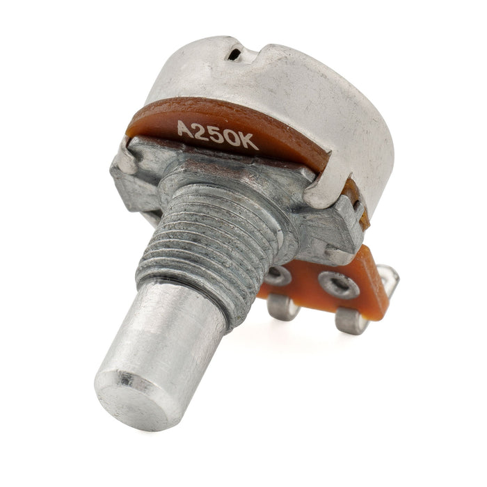 Alpha 250K Mini Pots Metric Solid Short Shaft 6.5mm Audio Taper Potentiometers for Electric Guitar Bass (Set of 4)