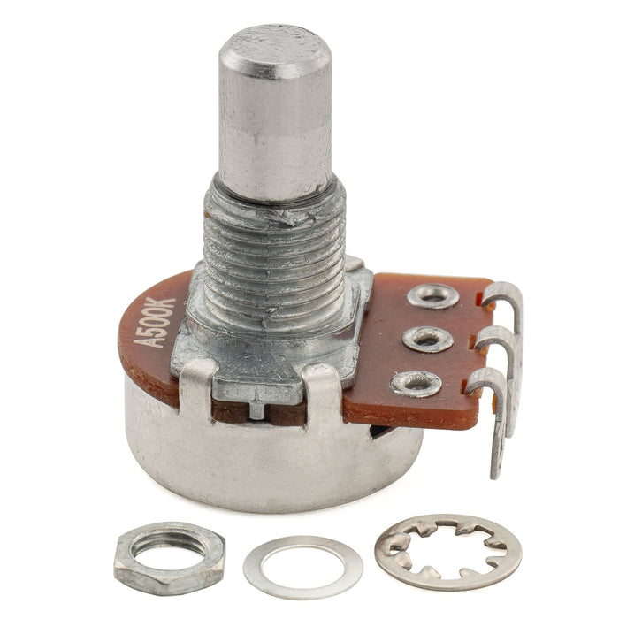 Alpha 500K Mini Pots Metric Solid Short Shaft 6.5mm Audio Taper Potentiometers for Tele PB JB Style Electric Guitar Bass (Set of 2)