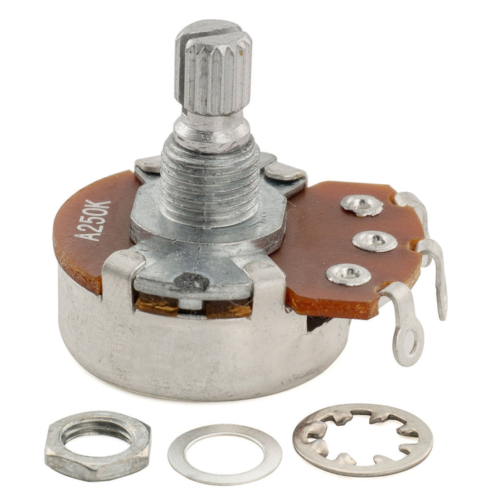 Alpha 250K Pots Metric Split Short Shaft 6.5mm Audio Taper Potentiometers for ST Tele PB JB Style Electric Guitar Bass (Set of 2)