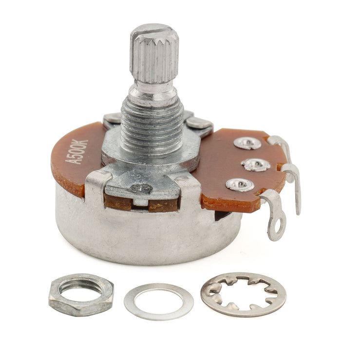 Alpha 500K Pots Metric Split Short Shaft 6.5mm Audio Taper Potentiometers for Electric Guitar Bass (Set of 10)