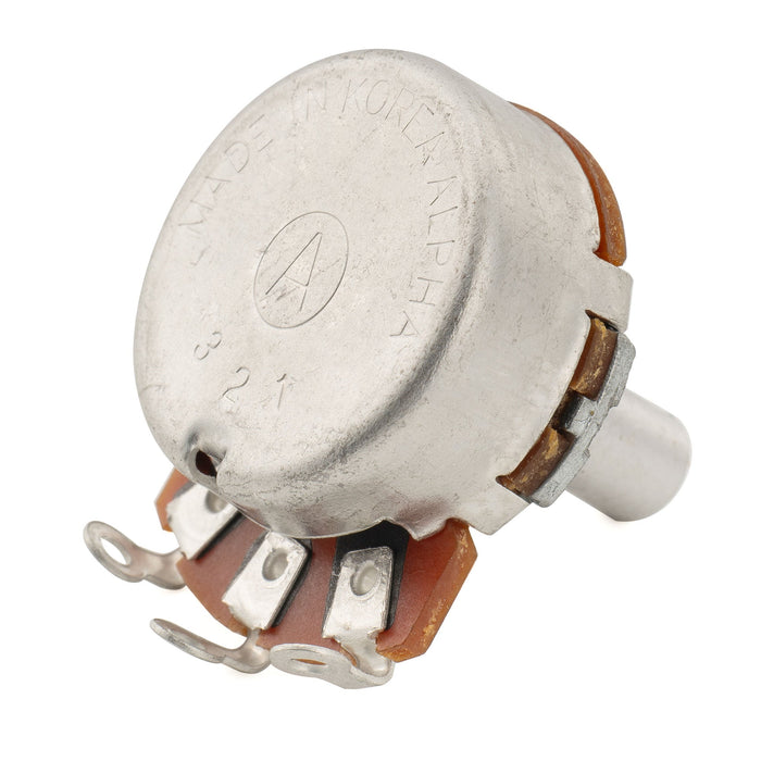 Alpha 500K Pots Metric Solid Short Shaft 6.5mm Audio Taper Potentiometers for Tele PB JB Style Electric Guitar Bass (Set of 2)