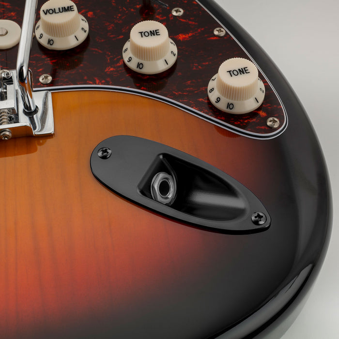 Musiclily Pro Colorful Series Aluminium Boat Jack Socket Plate 3/8 Inch for Strat Style Electric Guitar