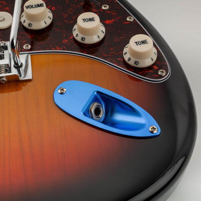 Musiclily Pro Colorful Series Aluminium Boat Jack Socket Plate 3/8 Inch for Strat Style Electric Guitar