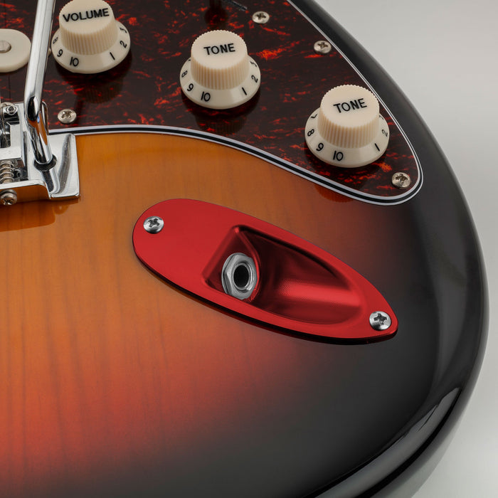 Musiclily Pro Colorful Series Aluminium Boat Jack Socket Plate 3/8 Inch for Strat Style Electric Guitar