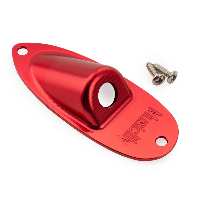 Musiclily Pro Colorful Series Aluminium Boat Jack Socket Plate 3/8 Inch for Strat Style Electric Guitar