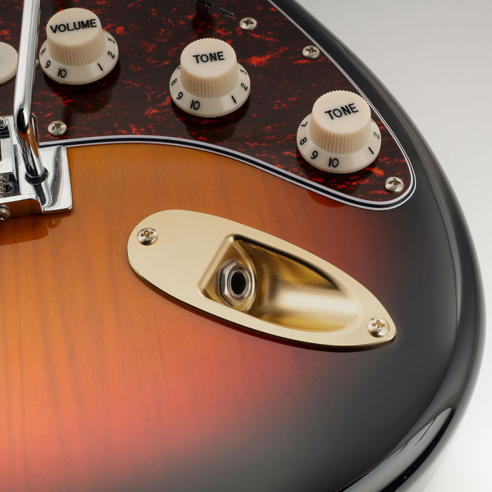 Musiclily Pro Solid Brass Boat Jack Socket Plate 3/8 Inch for Strat Style Electric Guitar