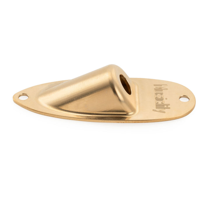 Musiclily Pro Solid Brass Boat Jack Socket Plate 3/8 Inch for Strat Style Electric Guitar