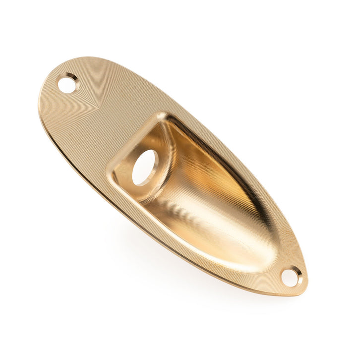 Musiclily Pro Solid Brass Boat Jack Socket Plate 3/8 Inch for Strat Style Electric Guitar