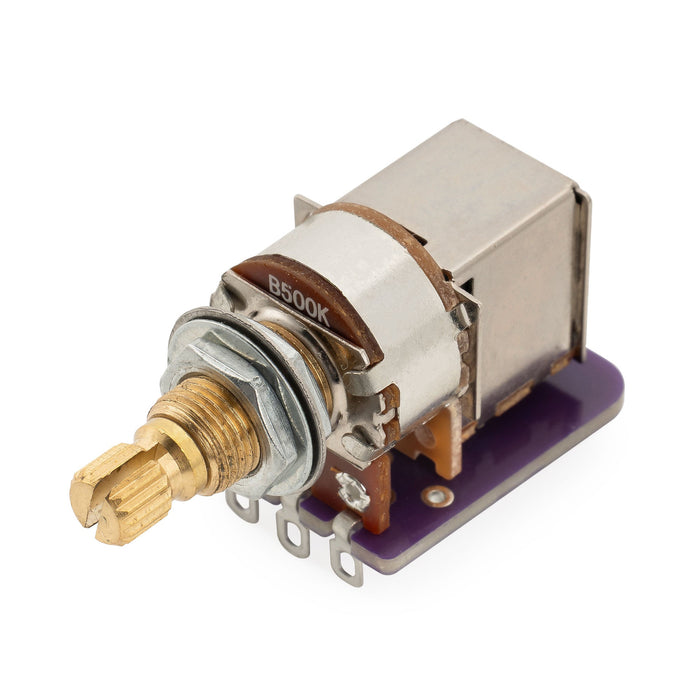 Musiclily Pro B500K PCB Mod DPDT Push-Pull Brass Pot Metric Split Standard Shaft 9.5mm Linear Taper Potentiometer for Electric Guitar Bass