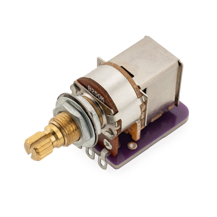 Musiclily Pro B250K PCB Mod DPDT Push-Pull Brass Pot Metric Split Standard Shaft 9.5mm Linear Taper Potentiometer for Electric Guitar Bass