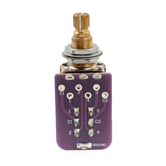 Musiclily Pro B250K PCB Mod DPDT Push-Pull Brass Pot Metric Split Standard Shaft 9.5mm Linear Taper Potentiometer for Electric Guitar Bass