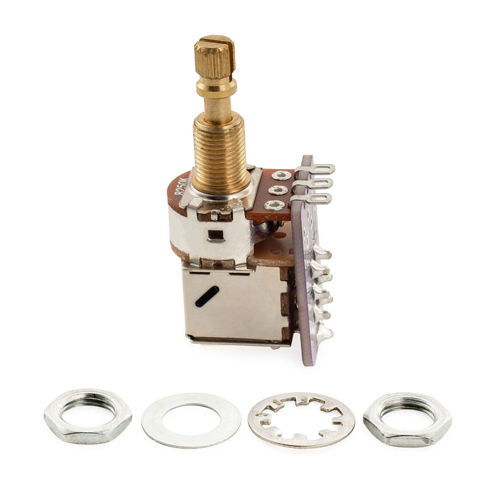 Musiclily Pro B250K PCB Mod DPDT Push-Pull Brass Pot Metric Split Standard Shaft 9.5mm Linear Taper Potentiometer for Electric Guitar Bass