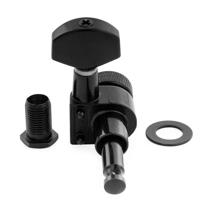 Musiclily Pro R15J Single 15:1 Ratio 2-Pin Full Sealed Locking Machine Head Treble Side Tuner Tuning Peg Key with Hex Button for Squier Strat Tele Style Electric Guitar