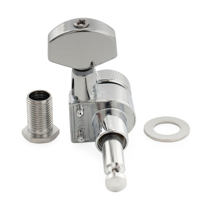 Musiclily Pro R15J Single 15:1 Ratio 2-Pin Full Sealed Locking Machine Head Treble Side Tuner Tuning Peg Key with Hex Button for Squier Strat Tele Style Electric Guitar