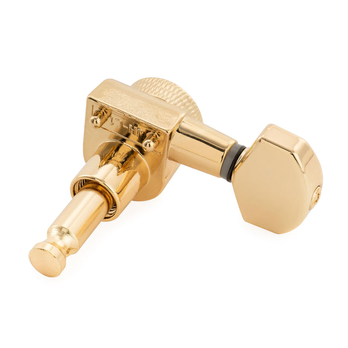 Musiclily Pro R15J Single 15:1 Ratio 2-Pin Full Sealed Locking Machine Head Treble Side Tuner Tuning Peg Key with Hex Button for Squier Strat Tele Style Electric Guitar