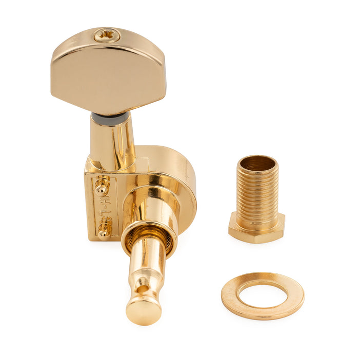 Musiclily Pro R15J Single 15:1 Verhältnis 2-Pin Vollständig versiegelt Maschinenkopf, Höhenregler, Tuner, Stimmwirbel mit Sechskant-Button für Squier Strat Tele Stil E-Gitarre