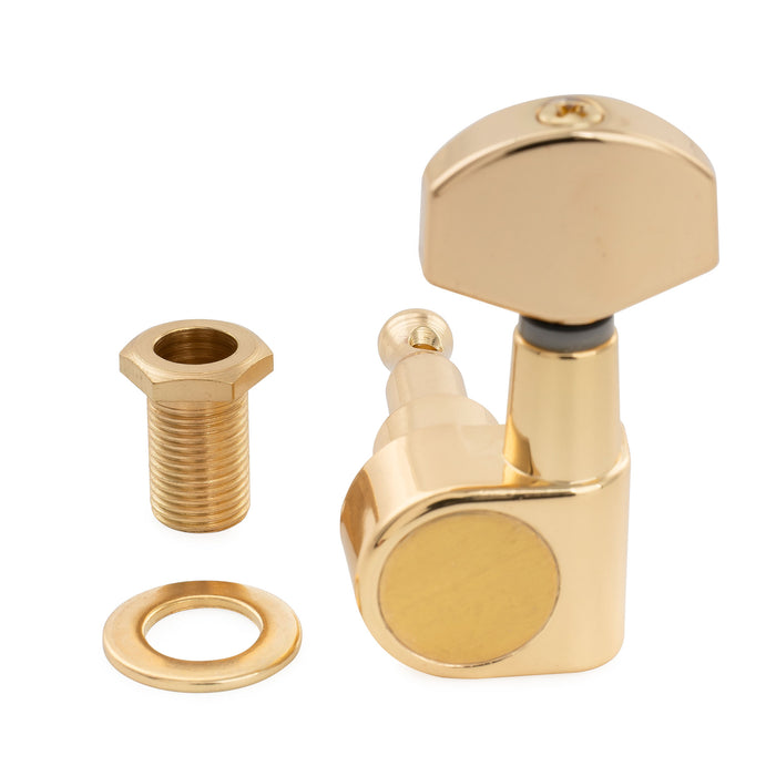 Musiclily Pro R15J Single 15:1 Verhältnis 2-Pin Vollständig versiegelt Maschinenkopf, Höhenregler, Tuner, Stimmwirbel mit Sechskant-Button für Squier Strat Tele Stil E-Gitarre