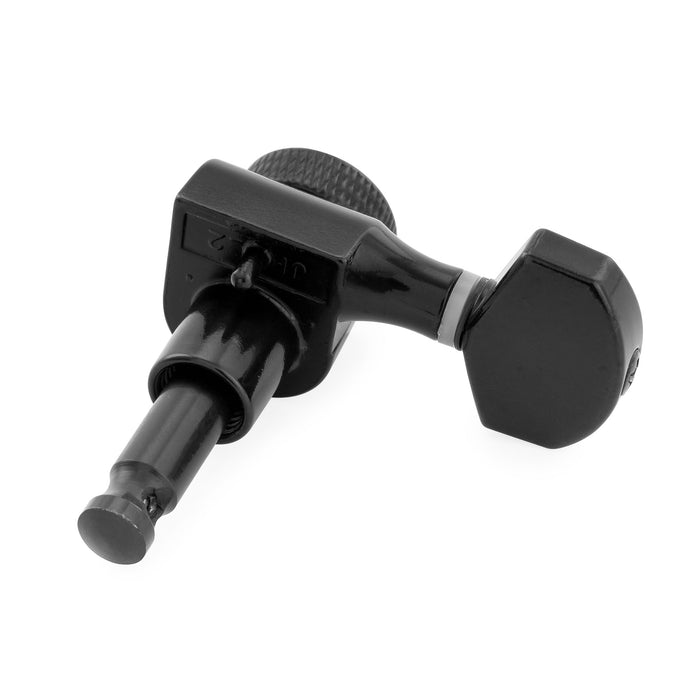 Musiclily Pro R15J Esquerda 6-em-linha 15:1 Relação, Viragem de 1 Pino, Totalmente Selados com Trava, Mecanismos de Afinar, Pega de Afinar com Botão Hexagonal para Guitarra Elétrica Estilo Squier Strat Tele