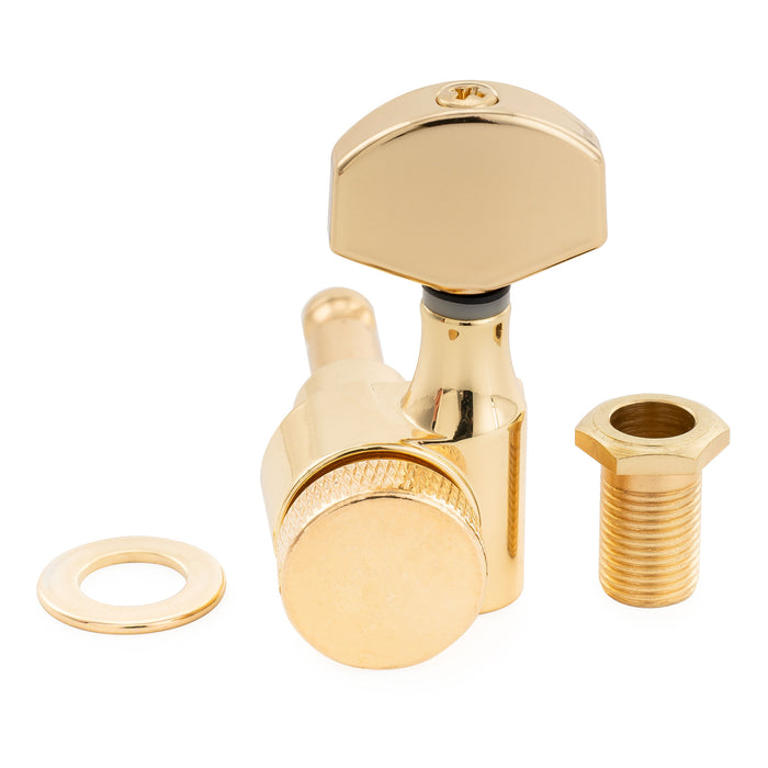 Musiclily Pro R15J Esquerda 6-em-linha 15:1 Relação, Viragem de 1 Pino, Totalmente Selados com Trava, Mecanismos de Afinar, Pega de Afinar com Botão Hexagonal para Guitarra Elétrica Estilo Squier Strat Tele