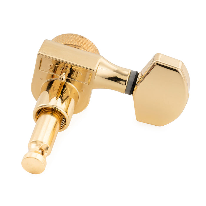 Musiclily Pro R15J Esquerda 6-em-linha 15:1 Relação, Viragem de 1 Pino, Totalmente Selados com Trava, Mecanismos de Afinar, Pega de Afinar com Botão Hexagonal para Guitarra Elétrica Estilo Squier Strat Tele