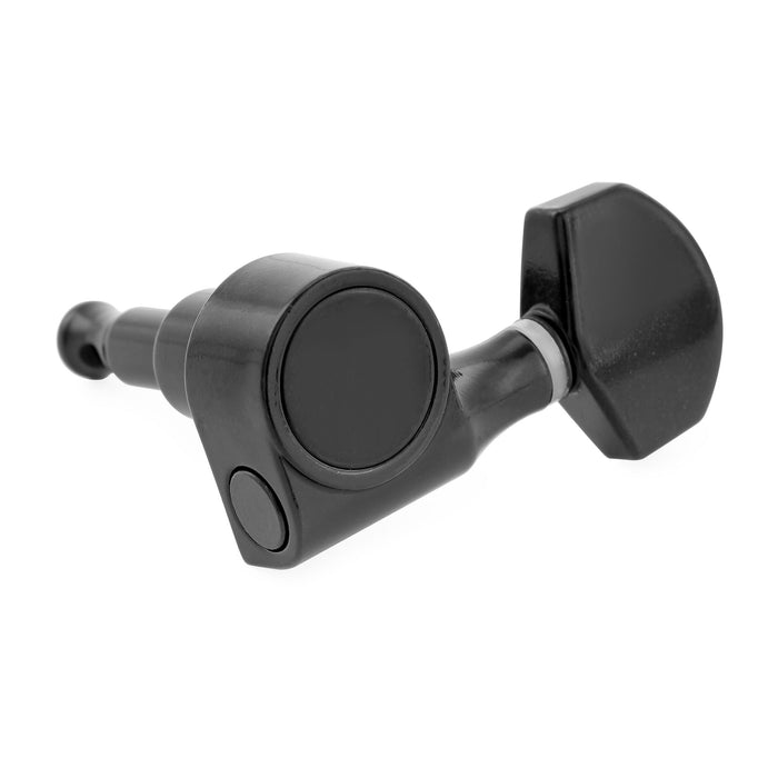 Musiclily Pro R15J 左利き 6-in-line 15:1 比率 1ピンフルシールドマシンヘッド チューナー チューニングペグ Hexボタン付 Squier Strat Teleスタイルエレキギター用