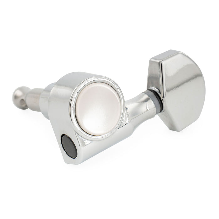 Musiclily Pro R15J 左利き 6-in-line 15:1 比率 1ピンフルシールドマシンヘッド チューナー チューニングペグ Hexボタン付 Squier Strat Teleスタイルエレキギター用