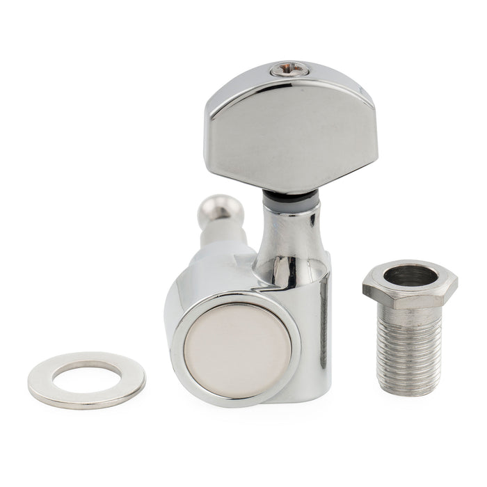 Musiclily Pro R15J Singolo 15:1 Rapporto Blocca interamente Meccaniche di precisione Tuning Pegs Chiavi con pulsante esagonale per chitarra elettrica stile Squier Strat Tele