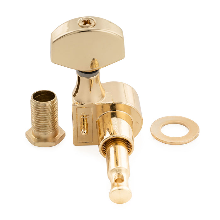 Musiclily Pro R15J 左利き 6-in-line 15:1 比率 1ピンフルシールドマシンヘッド チューナー チューニングペグ Hexボタン付 Squier Strat Teleスタイルエレキギター用