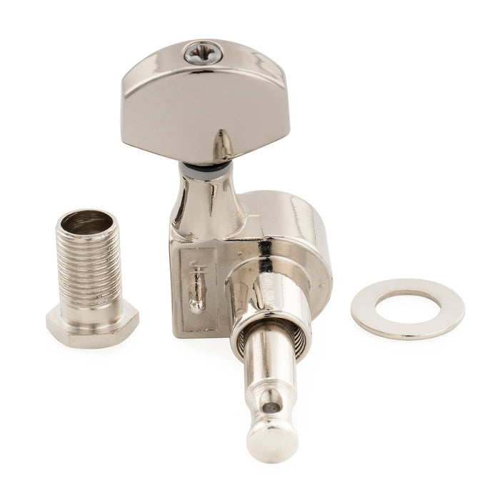 Musiclily Pro R15J 左利き 6-in-line 15:1 比率 1ピンフルシールドマシンヘッド チューナー チューニングペグ Hexボタン付 Squier Strat Teleスタイルエレキギター用