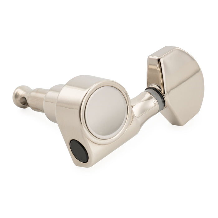 Musiclily Pro R15J 左利き 6-in-line 15:1 比率 1ピンフルシールドマシンヘッド チューナー チューニングペグ Hexボタン付 Squier Strat Teleスタイルエレキギター用