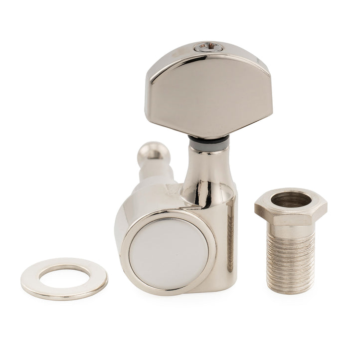Musiclily Pro R15J Singolo 15:1 Rapporto Blocca interamente Meccaniche di precisione Tuning Pegs Chiavi con pulsante esagonale per chitarra elettrica stile Squier Strat Tele