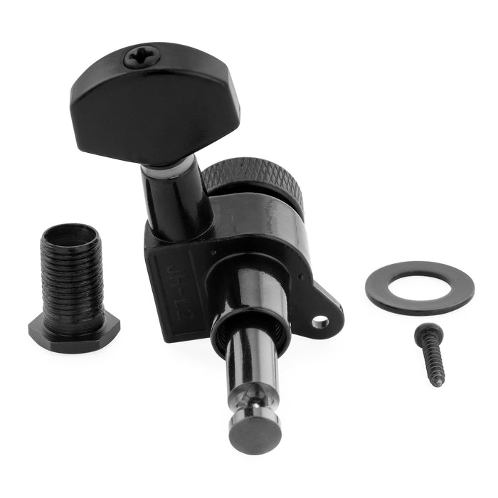 Musiclily Pro R15J Único 15:1 Relação, Totalmente Selados com Trava, Mecanismo de Máquina de Afinar para o lado do Agudo, Chave de Afinar, Pega de Afinar com Botão Hexagonal para Guitarra Elétrica Estilo Strat Tele