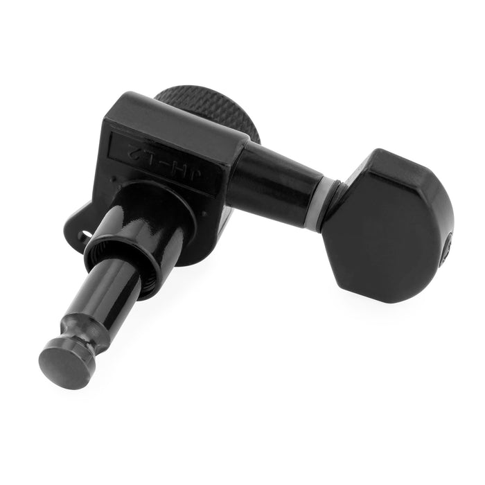 Musiclily Pro R15J Único 15:1 Relação, Totalmente Selados com Trava, Mecanismo de Máquina de Afinar para o lado do Agudo, Chave de Afinar, Pega de Afinar com Botão Hexagonal para Guitarra Elétrica Estilo Strat Tele