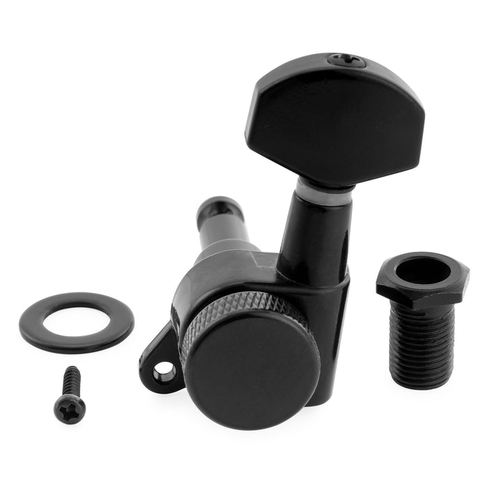 Musiclily Pro R15J Único 15:1 Relação, Totalmente Selados com Trava, Mecanismo de Máquina de Afinar para o lado do Agudo, Chave de Afinar, Pega de Afinar com Botão Hexagonal para Guitarra Elétrica Estilo Strat Tele