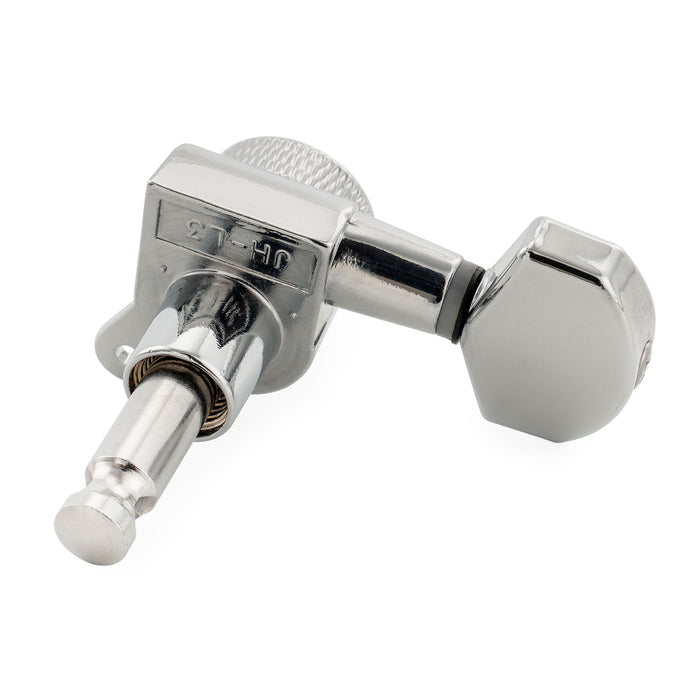 Musiclily Pro R15J Único 15:1 Relação, Totalmente Selados com Trava, Mecanismo de Máquina de Afinar para o lado do Agudo, Chave de Afinar, Pega de Afinar com Botão Hexagonal para Guitarra Elétrica Estilo Strat Tele