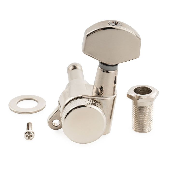 Musiclily Pro R15J Único 15:1 Relação, Totalmente Selados com Trava, Mecanismo de Máquina de Afinar para o lado do Agudo, Chave de Afinar, Pega de Afinar com Botão Hexagonal para Guitarra Elétrica Estilo Strat Tele