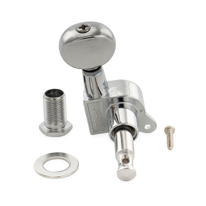 Musiclily Pro R15J Single 15:1 Verhältnis Vollständig versiegelter Maschinenkopf, Höhenregler, Tuner, Stimmwirbel mit Vintage-Oval-Button für Strat Tele Stil E-Gitarre