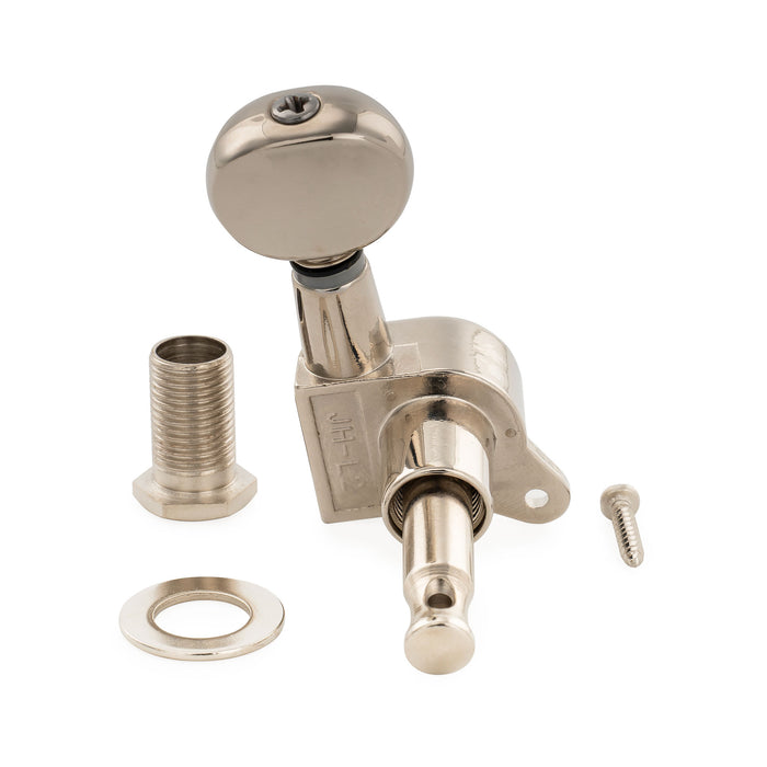 Musiclily Pro R15J Linkshänder 6-in-line 15:1 Verhältnis Vollständig versiegelte Maschinenköpfe, Stimmer, Stimmwirbel mit Vintage-Oval-Button für Strat Tele Stil E-Gitarre