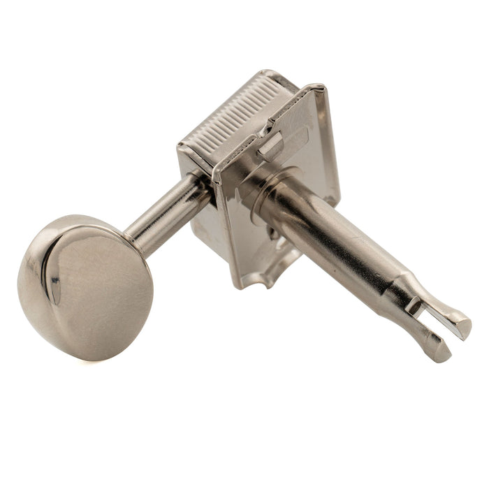 Musiclily Pro R18T 6-in-line 18:1 Ratio Semi Closed Vintage Machine Heads Tuners with Vintage Oval Button Split Shaft for Fender Squier Strat Tele Style Electric Guitar